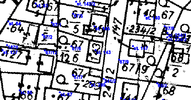 Parcela st. 143 v KÚ Studánka u Tachova, Katastrální mapa