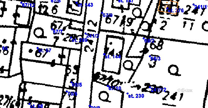 Parcela st. 144 v KÚ Studánka u Tachova, Katastrální mapa