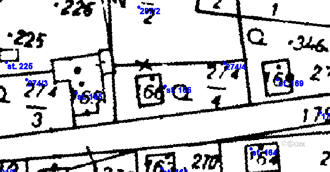 Parcela st. 166 v KÚ Studánka u Tachova, Katastrální mapa