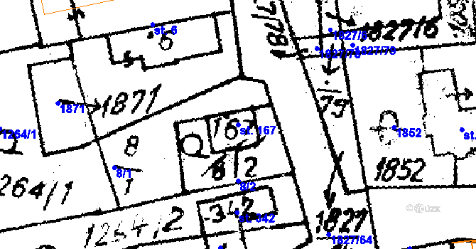 Parcela st. 167 v KÚ Studánka u Tachova, Katastrální mapa
