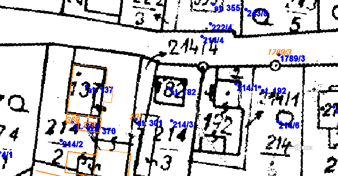 Parcela st. 182 v KÚ Studánka u Tachova, Katastrální mapa