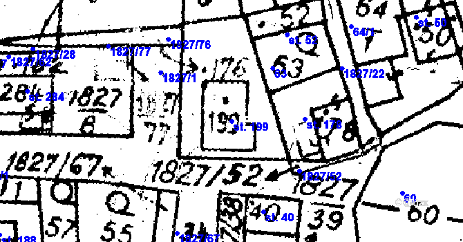 Parcela st. 199 v KÚ Studánka u Tachova, Katastrální mapa