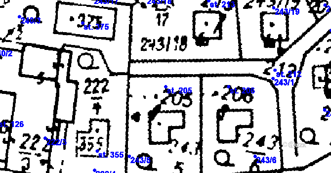 Parcela st. 205 v KÚ Studánka u Tachova, Katastrální mapa