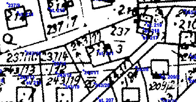 Parcela st. 211 v KÚ Studánka u Tachova, Katastrální mapa