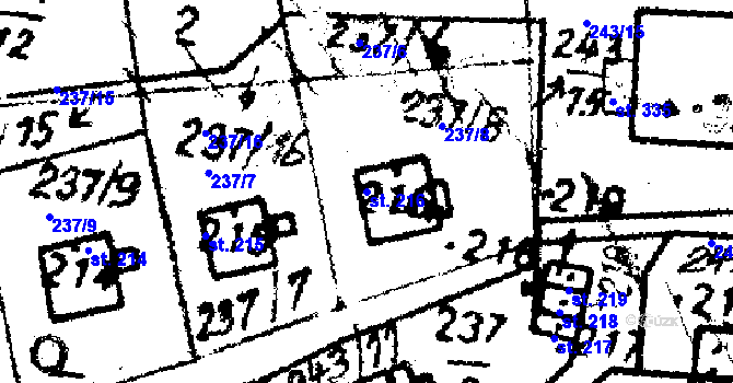 Parcela st. 216 v KÚ Studánka u Tachova, Katastrální mapa