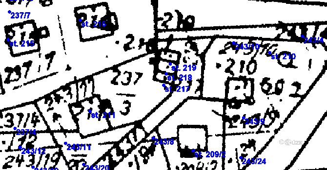 Parcela st. 217 v KÚ Studánka u Tachova, Katastrální mapa