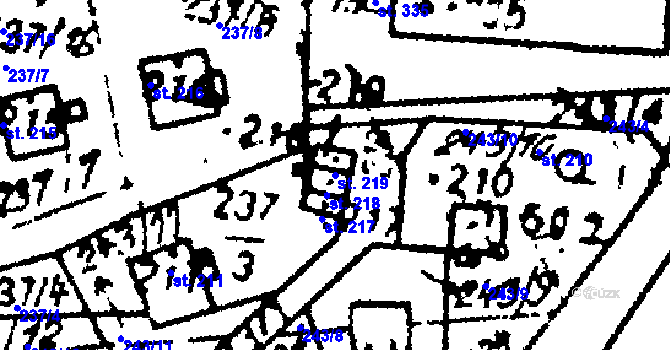 Parcela st. 219 v KÚ Studánka u Tachova, Katastrální mapa