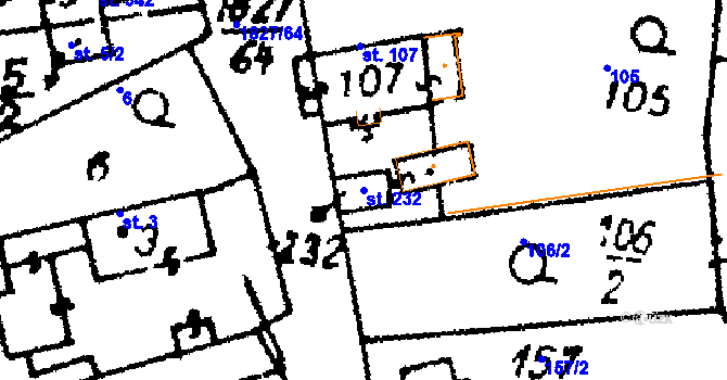 Parcela st. 232 v KÚ Studánka u Tachova, Katastrální mapa