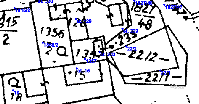Parcela st. 233 v KÚ Studánka u Tachova, Katastrální mapa