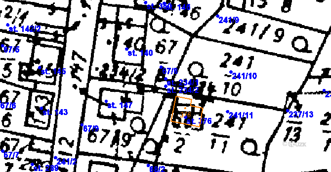 Parcela st. 234/2 v KÚ Studánka u Tachova, Katastrální mapa