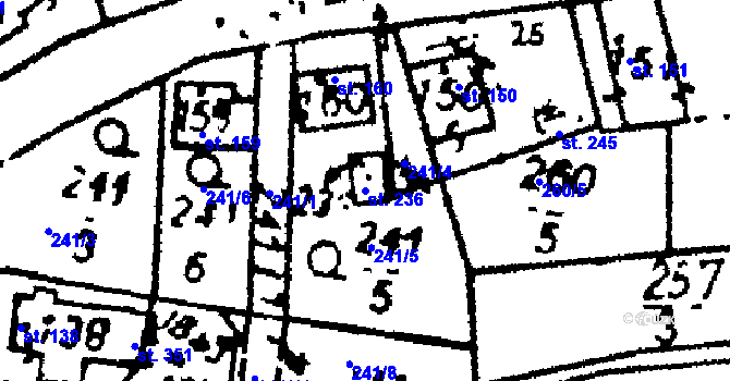 Parcela st. 236 v KÚ Studánka u Tachova, Katastrální mapa