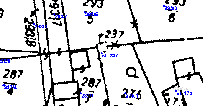 Parcela st. 237 v KÚ Studánka u Tachova, Katastrální mapa