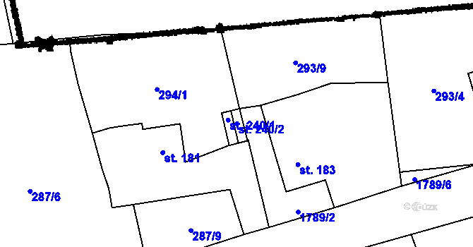 Parcela st. 240/2 v KÚ Studánka u Tachova, Katastrální mapa