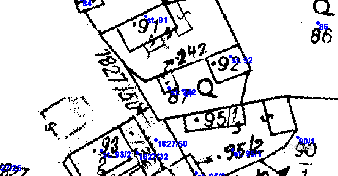 Parcela st. 242 v KÚ Studánka u Tachova, Katastrální mapa