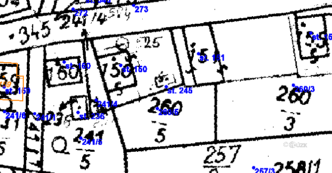 Parcela st. 245 v KÚ Studánka u Tachova, Katastrální mapa