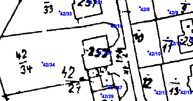 Parcela st. 252 v KÚ Studánka u Tachova, Katastrální mapa