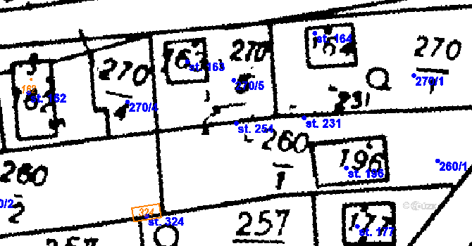 Parcela st. 254 v KÚ Studánka u Tachova, Katastrální mapa