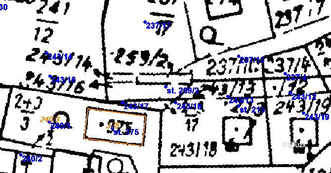 Parcela st. 269/2 v KÚ Studánka u Tachova, Katastrální mapa