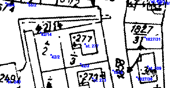 Parcela st. 277 v KÚ Studánka u Tachova, Katastrální mapa