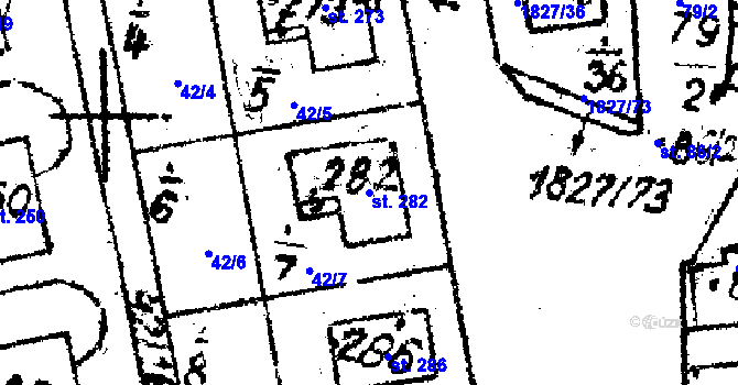 Parcela st. 282 v KÚ Studánka u Tachova, Katastrální mapa