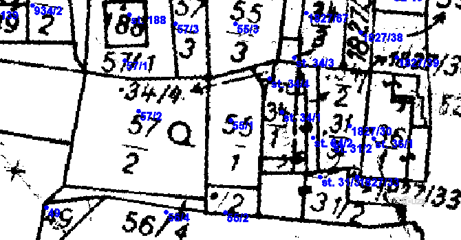 Parcela st. 55/1 v KÚ Studánka u Tachova, Katastrální mapa