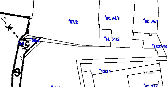 Parcela st. 55/2 v KÚ Studánka u Tachova, Katastrální mapa