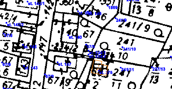 Parcela st. 67/8 v KÚ Studánka u Tachova, Katastrální mapa