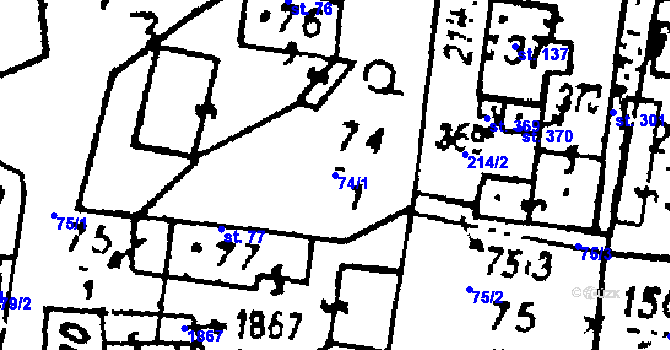 Parcela st. 74/1 v KÚ Studánka u Tachova, Katastrální mapa