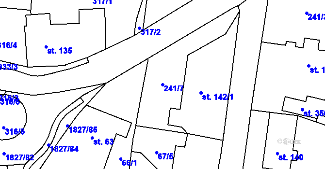 Parcela st. 241/7 v KÚ Studánka u Tachova, Katastrální mapa
