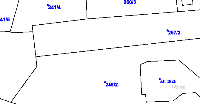 Parcela st. 250/2 v KÚ Studánka u Tachova, Katastrální mapa
