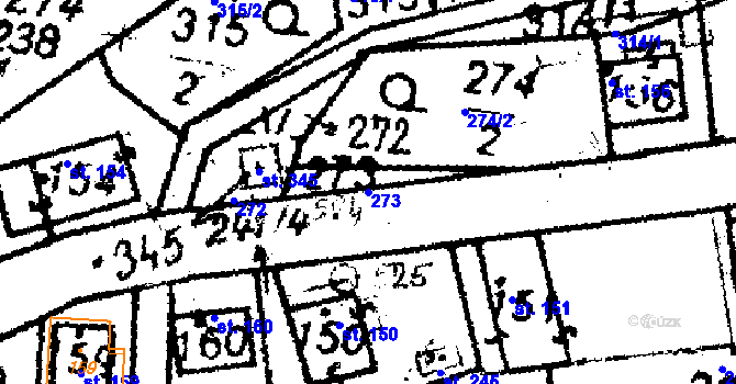 Parcela st. 273 v KÚ Studánka u Tachova, Katastrální mapa