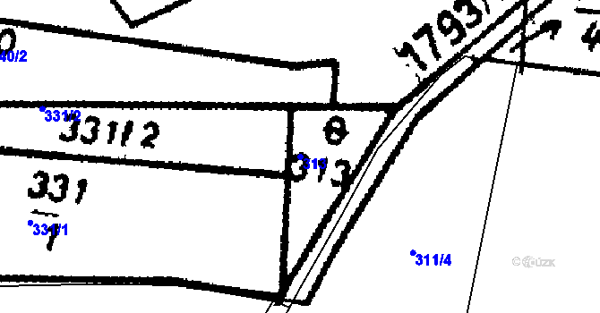 Parcela st. 313 v KÚ Studánka u Tachova, Katastrální mapa