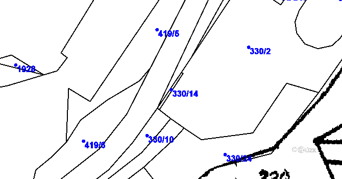 Parcela st. 330/14 v KÚ Studánka u Tachova, Katastrální mapa