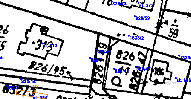 Parcela st. 826/49 v KÚ Studánka u Tachova, Katastrální mapa