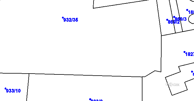 Parcela st. 932/31 v KÚ Studánka u Tachova, Katastrální mapa
