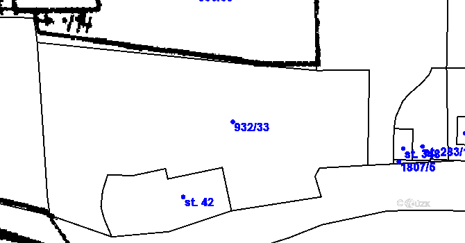 Parcela st. 932/33 v KÚ Studánka u Tachova, Katastrální mapa