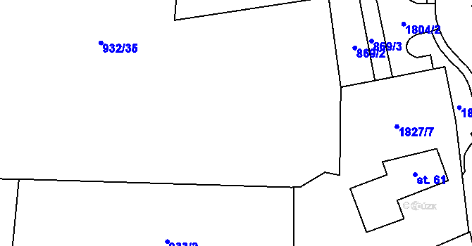 Parcela st. 932/37 v KÚ Studánka u Tachova, Katastrální mapa