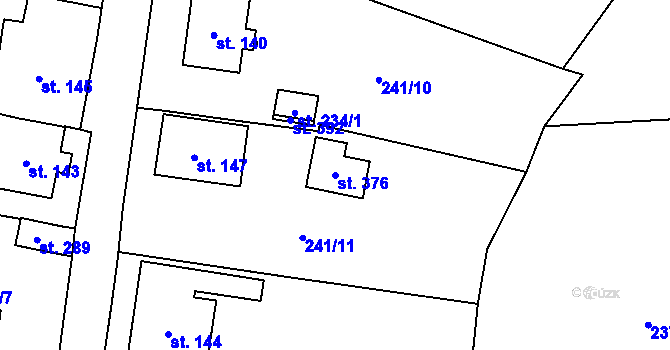 Parcela st. 376 v KÚ Studánka u Tachova, Katastrální mapa