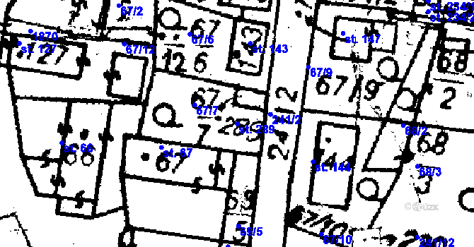 Parcela st. 289 v KÚ Studánka u Tachova, Katastrální mapa