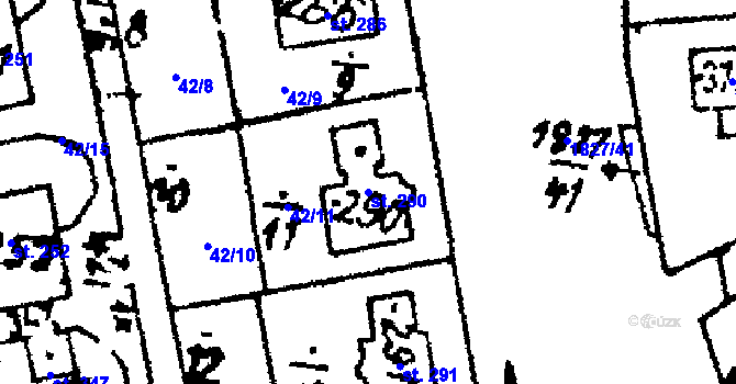 Parcela st. 290 v KÚ Studánka u Tachova, Katastrální mapa