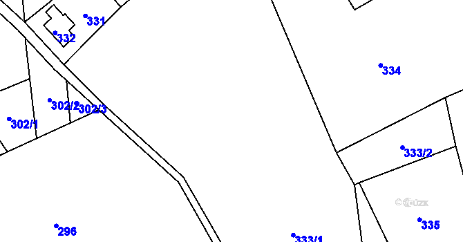 Parcela st. 333/1 v KÚ Studánka u Rumburku, Katastrální mapa