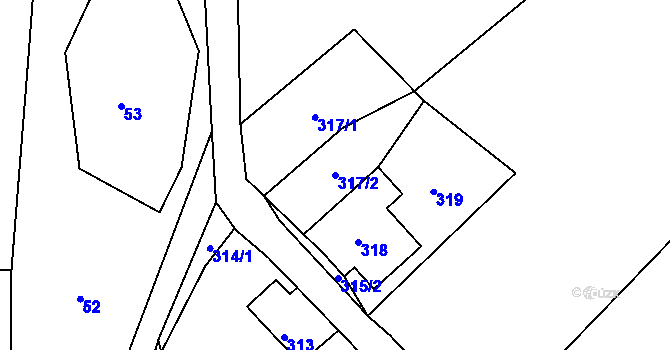 Parcela st. 317/2 v KÚ Studánka u Rumburku, Katastrální mapa