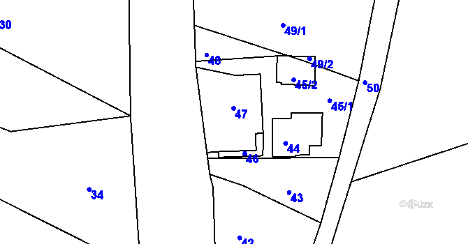 Parcela st. 47 v KÚ Studánka u Rumburku, Katastrální mapa