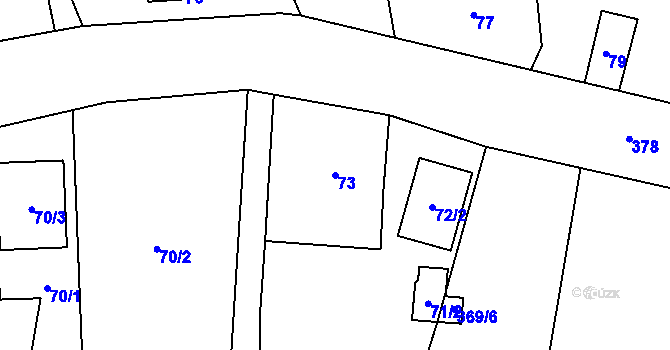 Parcela st. 73 v KÚ Studánka u Rumburku, Katastrální mapa