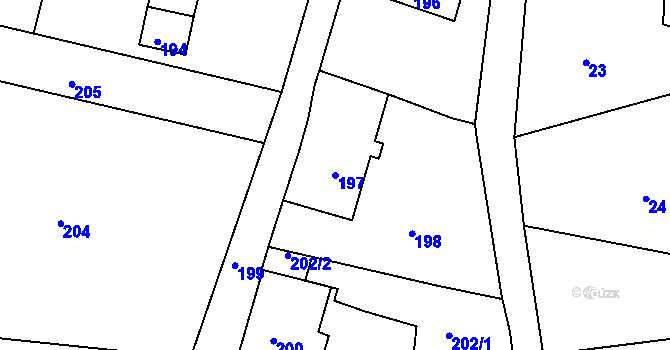 Parcela st. 197 v KÚ Studánka u Rumburku, Katastrální mapa