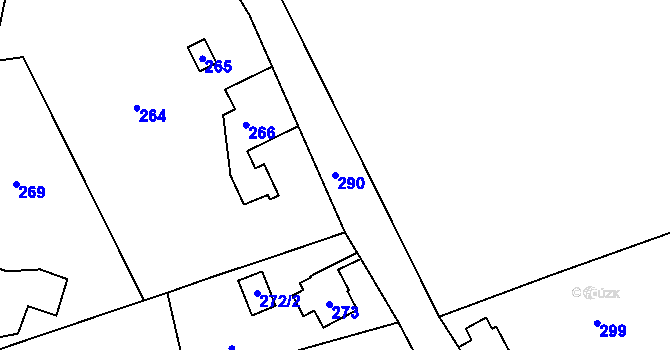 Parcela st. 290 v KÚ Studánka u Rumburku, Katastrální mapa