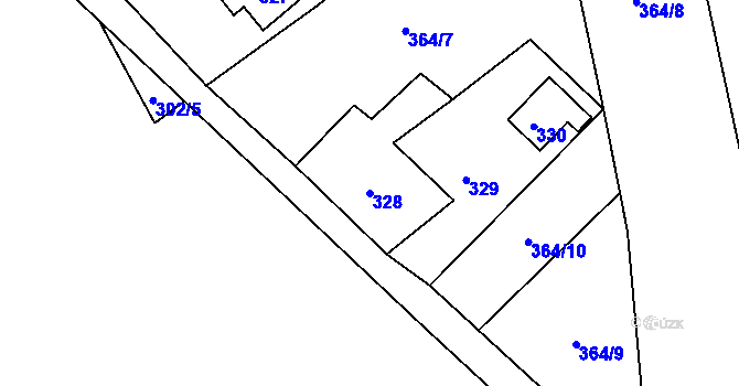 Parcela st. 328 v KÚ Studánka u Rumburku, Katastrální mapa
