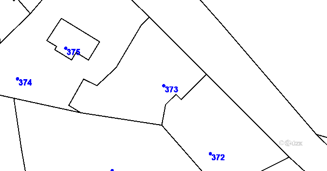 Parcela st. 373 v KÚ Studánka u Rumburku, Katastrální mapa