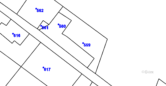 Parcela st. 559 v KÚ Studánka u Rumburku, Katastrální mapa