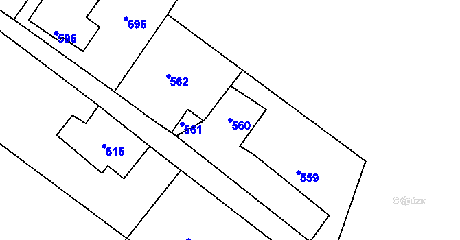 Parcela st. 560 v KÚ Studánka u Rumburku, Katastrální mapa